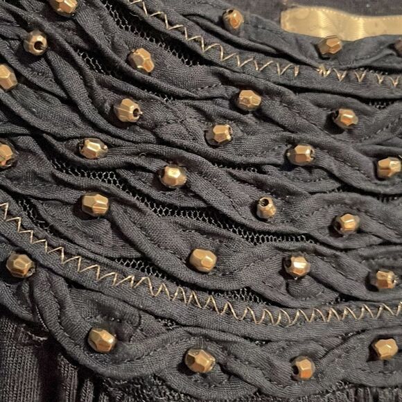 Dress Barn soft, beaded and detailed round yoke tank with gathers - Picture 2 of 10